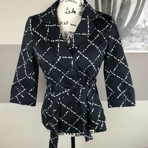 HALOGEN Nordstrom Black White ¾ Sleeve Jacket SP - Picture 1 of 7